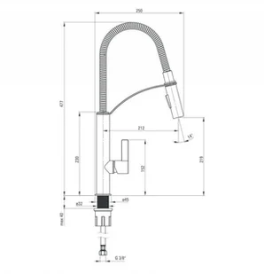 Deante Gerbera bateria kuchenna stojąca z wyciąganą wylewką chrom BGB072M BGB_072M - Baterie kuchenne - miniaturka - grafika 2
