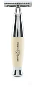 Maszynki do golenia i wkłady - Edwin Jagger Maszynka na Żyletki z Ozdobną Ecru Rączką + 1 Żyletka Feather - miniaturka - grafika 1