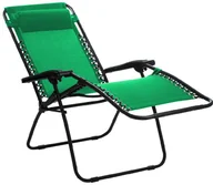 Leżaki ogrodowe - ZIELONY LEŻAK OGRODOWY Z SYSTEMEM GRAWITACYJNYM DELUX ZIELONY - miniaturka - grafika 1