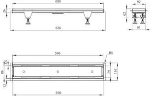Odpływ liniowy odwracalny 60 cm Deante KOS_006D - Odpływy liniowe - miniaturka - grafika 8