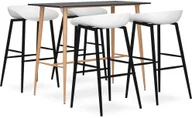 Stoły z krzesłami - vidaXL 5-częściowy zestaw mebli barowych, czarno-biały - miniaturka - grafika 1