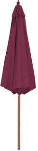 vidaXL Parasol ogrodowy na drewnianym słupku, 300 cm, bordowy - Parasole ogrodowe - miniaturka - grafika 4