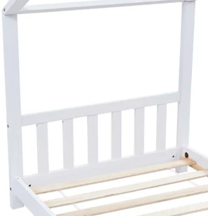 vidaXL Rama łóżka dziecięcego, biała, lite drewno sosnowe, 90 x 200 cm vidaXL - Łóżka dla dzieci i młodzieży - miniaturka - grafika 5
