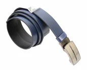 Paski - Complex (PL) Pasek Skórzany Do Garnituru Gładki (PL) 35 mm AUTOMAT SAMOZACISK KLAMRA "SREBRNA 67" Skóra Naturalna Licowa GRANATOWY - miniaturka - grafika 1