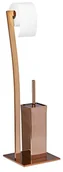 Akcesoria do wc - Relaxdays WIMEDO stojak na szczotki toaletowe, prostokątny uchwyt na szczotkę ze stali nierdzewnej z lakierem, uchwyt na papier toaletowy i uchwyt na rolki koronkowe jako wolnostojący zestaw szczotek (10020410_553) - miniaturka - grafika 1
