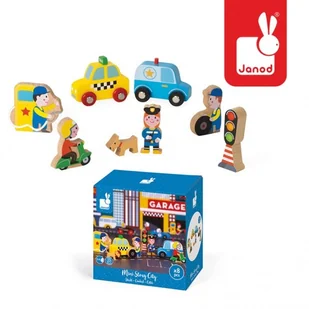 Janod MIASTO drewniane figurki 8 el. Story J08512 - Figurki dla dzieci - miniaturka - grafika 4