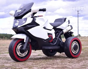 Super-Toys DUŻY MOTOR ŚCIGACZ STRONG 2 EXCLUSIVE, ŚWIECĄCE KOŁA/DLX518 DLX-518-BIAŁY - Pojazdy elektryczne dla dzieci - miniaturka - grafika 7