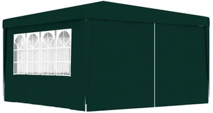 vidaXL Namiot imprezowy ze ściankami, 4x4 m, zielony, 90 g/m - Pawilony ogrodowe - miniaturka - grafika 2