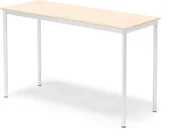 Meble do szkół i przedszkoli - AJ Produkty Stół SONITUS, 1400x600x900 mm, laminat brzoza, biały - miniaturka - grafika 1