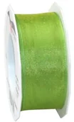 Pasmanteria - Pattberg Prezent 40 MM 25 m Four Seasons  taśma organza z drutu, jasnozielony 6074025-127 - miniaturka - grafika 1