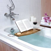 Półki łazienkowe - Umbra Półka na wannę Aquala jasne drewno - miniaturka - grafika 1