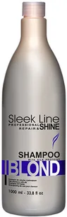 Stapiz Sleek Line Blond Shampoo Szampon z jedwabiem do włosów blond 1000 ml - Szampony do włosów - miniaturka - grafika 2