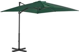vidaXL Parasol wiszący z aluminiowym słupkiem, 250x250 cm, zielony - Parasole ogrodowe - miniaturka - grafika 2