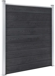 vidaxl Ogrodzenie WPC, 2 panele kwadratowe, 1 skośny, 446x186cm, szare 3053234 - Ogrodzenia - miniaturka - grafika 2