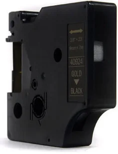Dymo JetWorld Taśma D1 Złoty na Czarnym 9mm x 7m LM100 LM100Plus LM100Series LM120P LM280 LM300 LM350 LM350D LM350Series LM360D LM400 LM420P LM450 JWT-D40924N - Etykiety do drukarek - miniaturka - grafika 2