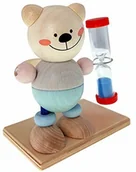 Płyny do płukania jamy ustnej - Hess-Spielzeug Hess drewniana zabawka 14532 zegar do szczoteczki do zębów z drewna, niedźwiedź naturalny, klepsydra z kolorowym piaskiem dla dzieci, ok. 9 x 7 x 10 cm, kolorowy - miniaturka - grafika 1