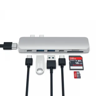 Satechi Satechi C Hub Thunedrbolt 3 3.0/-C/SD/microSD/Silver ST-CMBPS - Huby USB - miniaturka - grafika 4