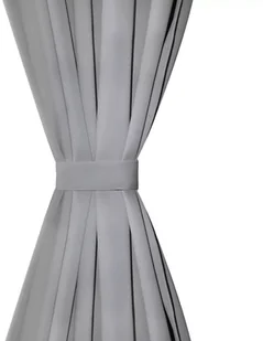 vidaXL Zasłony z mikrosatyny, pętelkami, 2 szt., 140x175 cm, szare - Zasłony - miniaturka - grafika 4