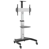 Inne akcesoria audio-wideo - Maclean Profesjonalny stand wózek aluminiowy regulowany do telewizora na kółkach MC-801 max 50kg max VESA 600x400 CEN-57669 - miniaturka - grafika 1