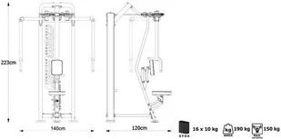 Marbo Sport Maszyna 2-w-1 na klatkę i plecy MP-U224 - Atlasy do ćwiczeń - miniaturka - grafika 2