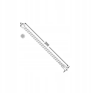 Wkręt ciesielski Cpw 6x200 pełny gwint łeb Walcowy - Wkręty - miniaturka - grafika 2