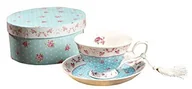Serwisy do kawy i herbaty - London Boutique Vintage Victoria Flower Flora Rose lawenda Bone China Tee filiżanki do kawy i suacers zestaw w pudełku na prezent - miniaturka - grafika 1