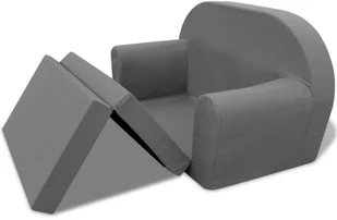 vidaXL vidaXL Sofa amerykanka dziecięca szara - Pufy i podnóżki - miniaturka - grafika 5