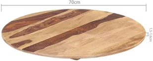 vidaXL Blat stołu, lite drewno sheesham, okrągły, 15-16 mm, 70 cm vidaXL - Blaty meblowe i parapety okienne - miniaturka - grafika 3