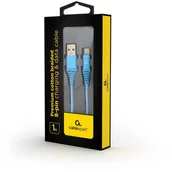 Kable USB - Gembird Kabel Premium Usb 20 Do 8 Pin Metalowe Wtyki Oplot Nylonowy 1m Turkus Biay 146L419 - miniaturka - grafika 1