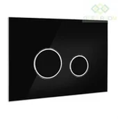 Akcesoria do armatury i ceramiki - Oltens Oltens Lule przycisk spłukujący do WC szklany czarny/chrom/czarny 57201300 - miniaturka - grafika 1