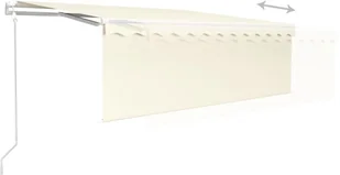 VidaXL Lumarko Automatycznie zwijana markiza z zasłoną, 4x3 m, kremowa 3069427 VidaXL - Markizy - miniaturka - grafika 8