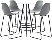 Stoły z krzesłami - vidaXL 5-częściowy zestaw mebli barowych, plastik, szary 279763 - miniaturka - grafika 1