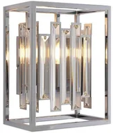Lampy ścienne - Endon Kinkiet LAMPA ścienna ACADIA 81932 Endon prostokątna OPRAWA metalowa klatka glamour z kryształkami przezroczysta chromowana 81932 - miniaturka - grafika 1