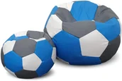 Fotele i pufy dla dzieci - Pufa piłka XXXXL worek + gratis szaro-niebiesko-biała - miniaturka - grafika 1