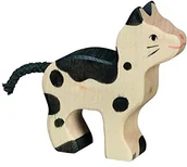 Figurki dla dzieci - Holztiger 80540 - figurka do zabawy - kot, mała, czarna/biała 80540 - miniaturka - grafika 1