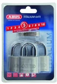 Kłódki - Abus ABUS 64TI/40 Titalium Padlock 40 MM Triple Pack ABU64TI40TRI - miniaturka - grafika 1