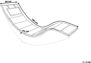 Beliani Poduszka na leżak ogrodowy szara BRESCIA 161967 - Poduszki ogrodowe - miniaturka - grafika 4