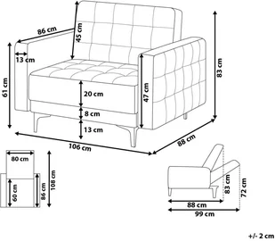 Beliani Fotel welurowy zielony ABERDEEN - Fotele - miniaturka - grafika 7