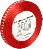 Pasmanteria - Brewis Wstążka satynowa 12mmx22m choinki biało-czerwone - miniaturka - grafika 1