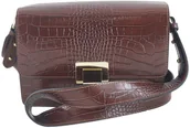 Torebki damskie - Barberini's Modna torebka skórzana - CROCO - Brązowa 747-6 - miniaturka - grafika 1