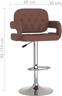 vidaXL Stołki barowe, 2 szt., brązowe, sztuczna skóra - Taborety i hokery - miniaturka - grafika 8