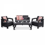 Meble ogrodowe - Curver Zestaw Corfu 2-Set LYON Kolor grafit/szary BK-004592 - miniaturka - grafika 1