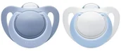 Smoczki uspokajające - NUK NUK Smoczek uspokajający 0-6 mies. silikon Genius, 2 szt. niebieski NN-ANU-CFS1-058 - miniaturka - grafika 1