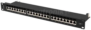 Lanberg Patch panel 24 port 1U kat.7 ekranowany czarny PPS7-1024-B - Szafy rack - miniaturka - grafika 2
