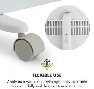 Klarstein Klarstein Hot Spot Slimcurve Grzejnik 80 x 40 cm 40 m 2000 W 540°C LED IP24 kolor biały ACO7-HS SlimcurveWH - Ogrzewanie przenośne - miniaturka - grafika 3