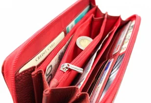 PolskaGalanteria.pl Portfel Damski Skóra Naturalna POLSKAGALANTERIA Z Solidnym Suwakiem Piórnik CZERWONY KP D10-WST - Portfele - miniaturka - grafika 6