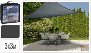 Ambiance Przeciwsłoneczny ŻAGIEL ogrodowy parasol + linki 3 m CZARNY 339096 - Parasole ogrodowe - miniaturka - grafika 2