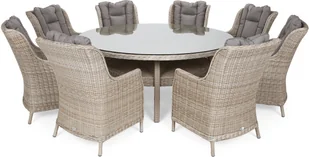 HOME &amp; GARDEN HOME & GARDEN Meble ogrodowe technorattanowe Bristol Round Elegant 180 cm Beige / Beige Melange 8+1 647751 - Meble ogrodowe - miniaturka - grafika 2