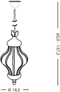 Ideal Lux Lampa Wisząca Nawa-3 Sp1 140827 Średnica 18,5 Wys. 60,0 - 164,0 - Lampy sufitowe - miniaturka - grafika 2