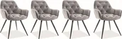 Krzesła - Signal Zestaw krzeseł CHERRY VELVET 4 szt szare ZESTAW-CHERRYVCSZ-4SZT - miniaturka - grafika 1